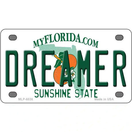 Dreamer Florida Novelty Metal License Plate 4" x 2.2" (MLP)