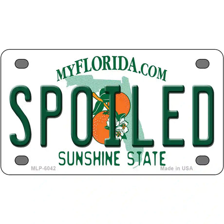 Spoiled Florida Novelty Metal License Plate 4" x 2.2" (MLP)