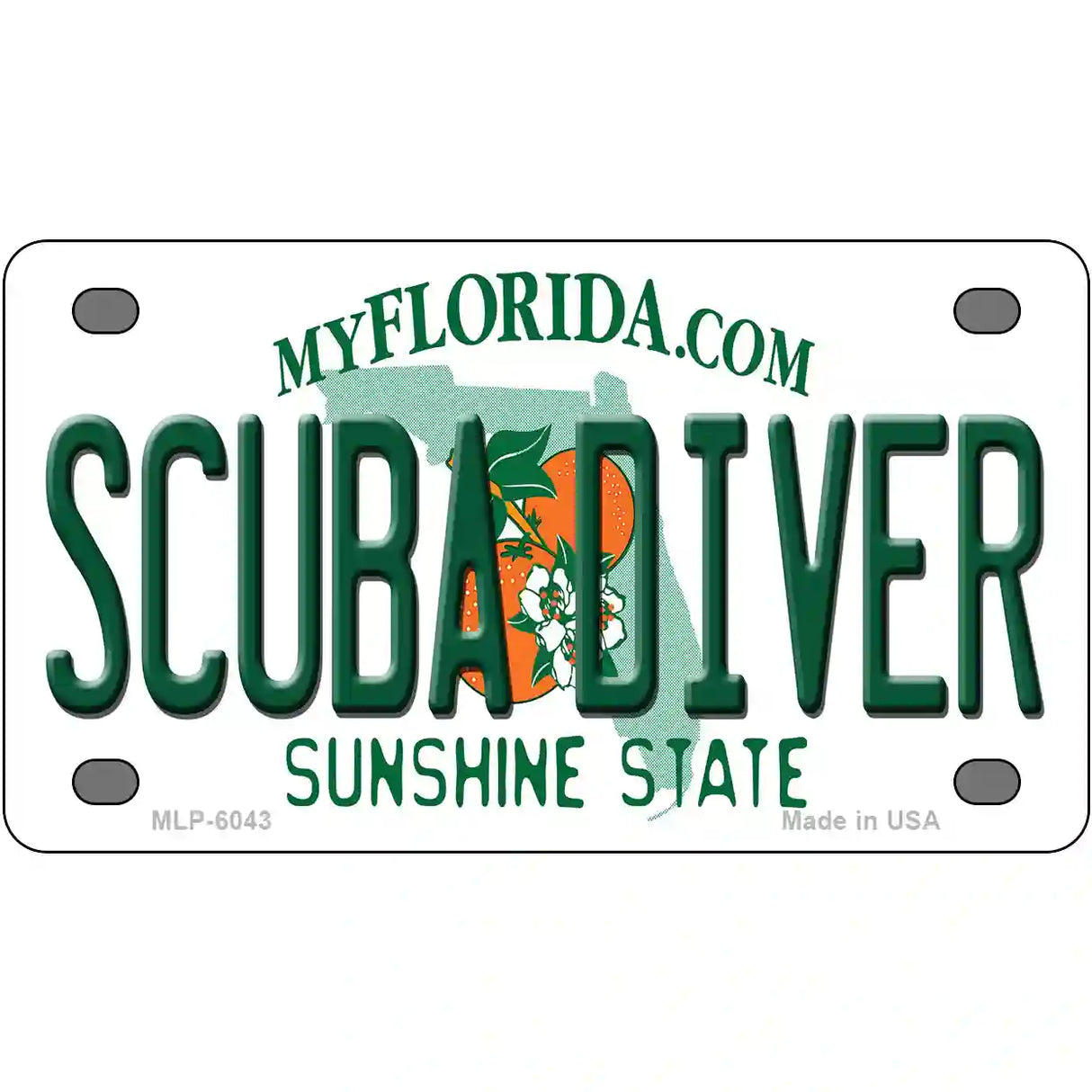 Scuba Diver Florida Novelty Metal License Plate 4" x 2.2" (MLP)