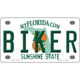 Biker Florida Novelty Metal License Plate 4" x 2.2" (MLP)