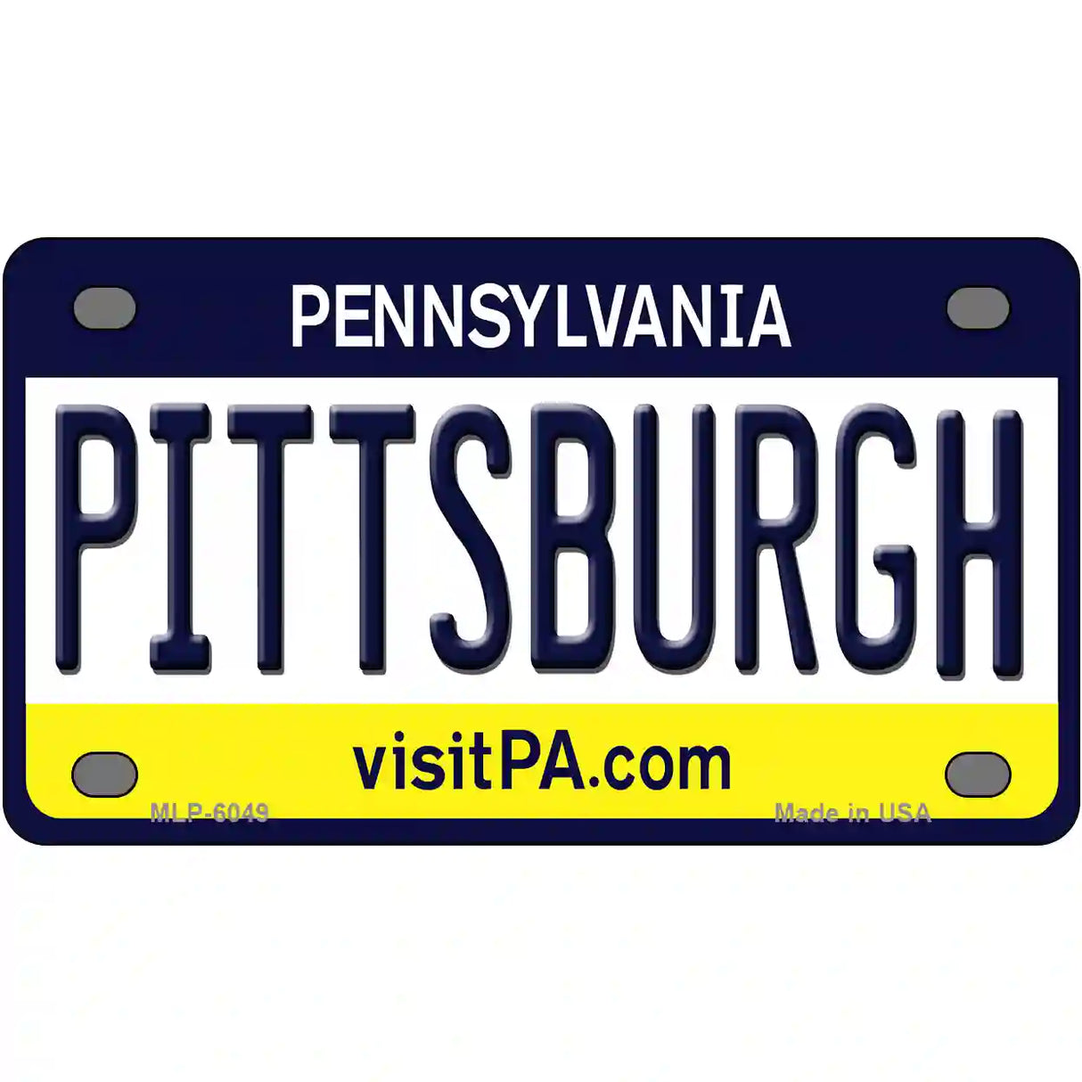 Pittsburgh Pennsylvania State Novelty Metal License Plate 4" x 2.2" (MLP)