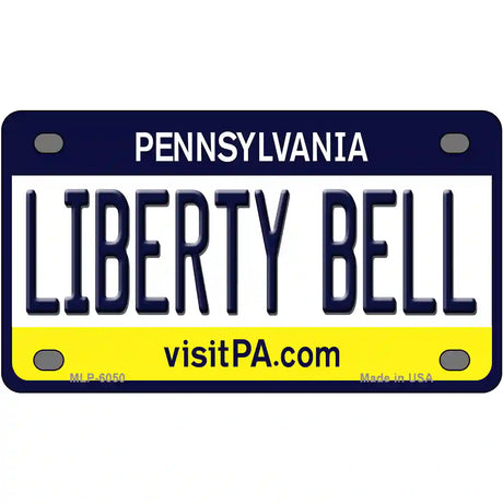 Liberty Bell Pennsylvania State Novelty Metal License Plate 4" x 2.2" (MLP)