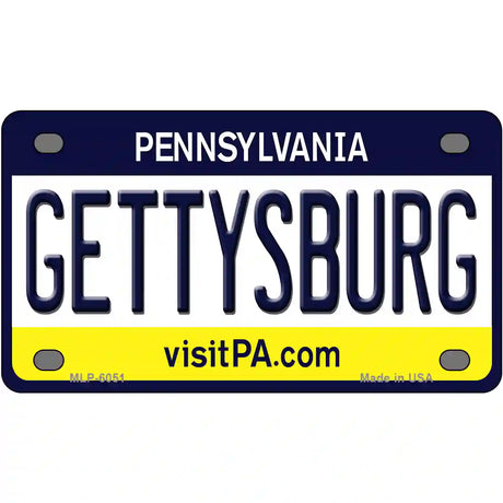 Gettysburg Pennsylvania State Novelty Metal License Plate 4" x 2.2" (MLP)