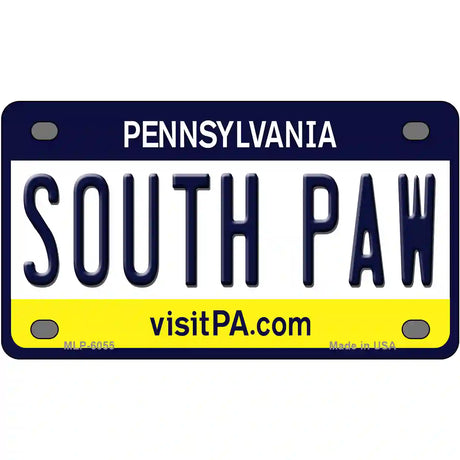 South Paw Pennsylvania State Novelty Metal License Plate 4" x 2.2" (MLP)