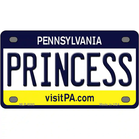 Princess Pennsylvania State Novelty Metal License Plate 4" x 2.2" (MLP)