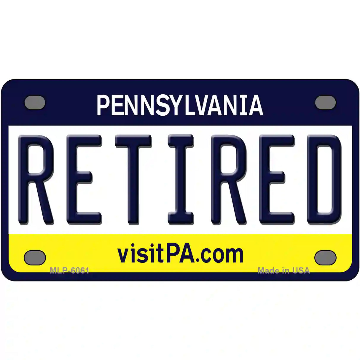 Retired Pennsylvania State Novelty Metal License Plate 4" x 2.2" (MLP)