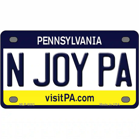 N Joy Pennsylvania State Novelty Metal License Plate 4" x 2.2" (MLP)