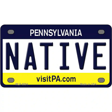 Native Pennsylvania State Novelty Metal License Plate 4" x 2.2" (MLP)