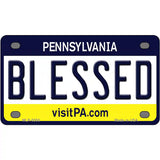 Blessed Pennsylvania State Novelty Metal License Plate 4" x 2.2" (MLP)