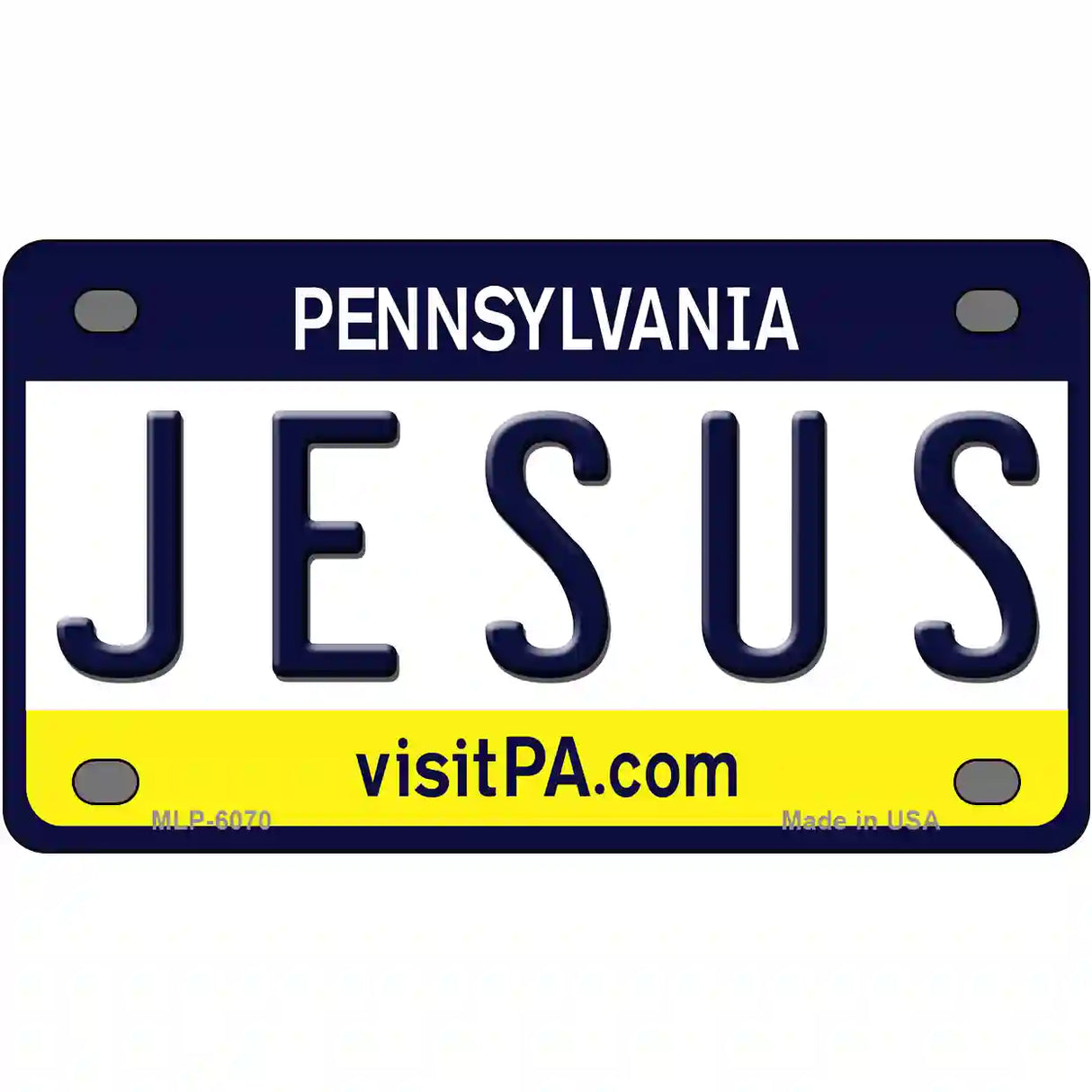 Jesus Pennsylvania State Novelty Metal License Plate 4" x 2.2" (MLP)