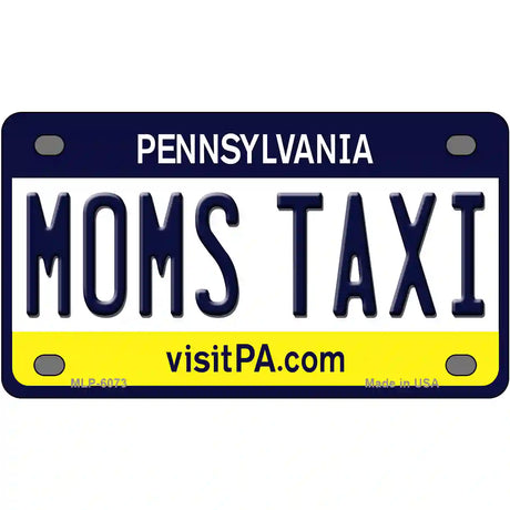 Moms Taxi Pennsylvania State Novelty Metal License Plate 4" x 2.2" (MLP)