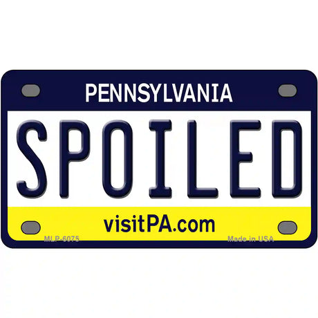 Spoiled Pennsylvania State Novelty Metal License Plate 4" x 2.2" (MLP)