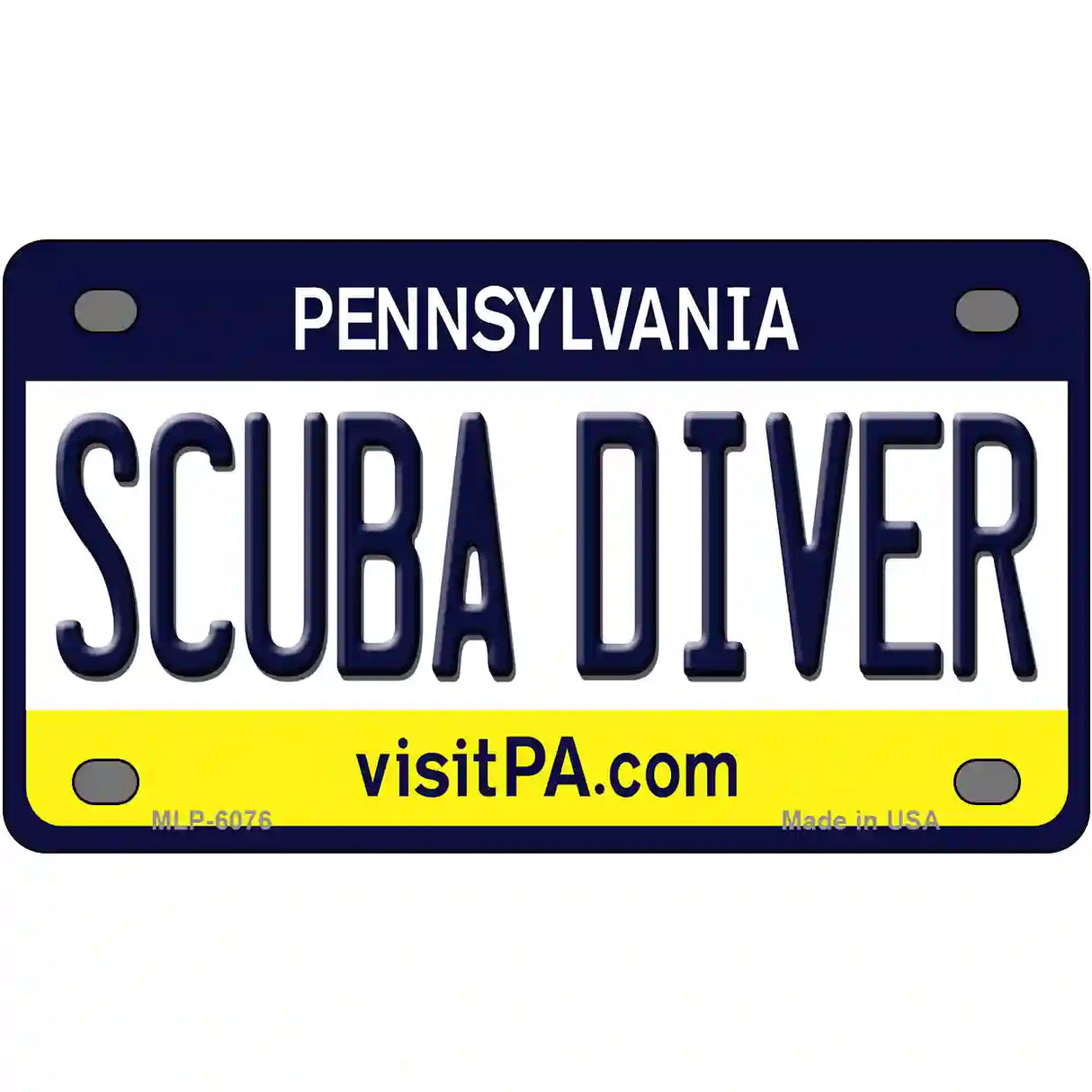 Scuba Diver Pennsylvania State Novelty Metal License Plate 4" x 2.2" (MLP)