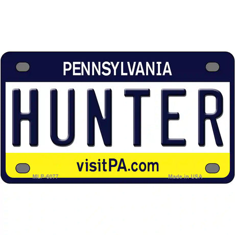 Hunter Pennsylvania State Novelty Metal License Plate 4" x 2.2" (MLP)