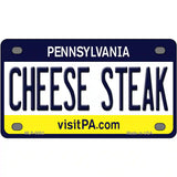 Cheese Steak Pennsylvania State Novelty Metal License Plate 4" x 2.2" (MLP)