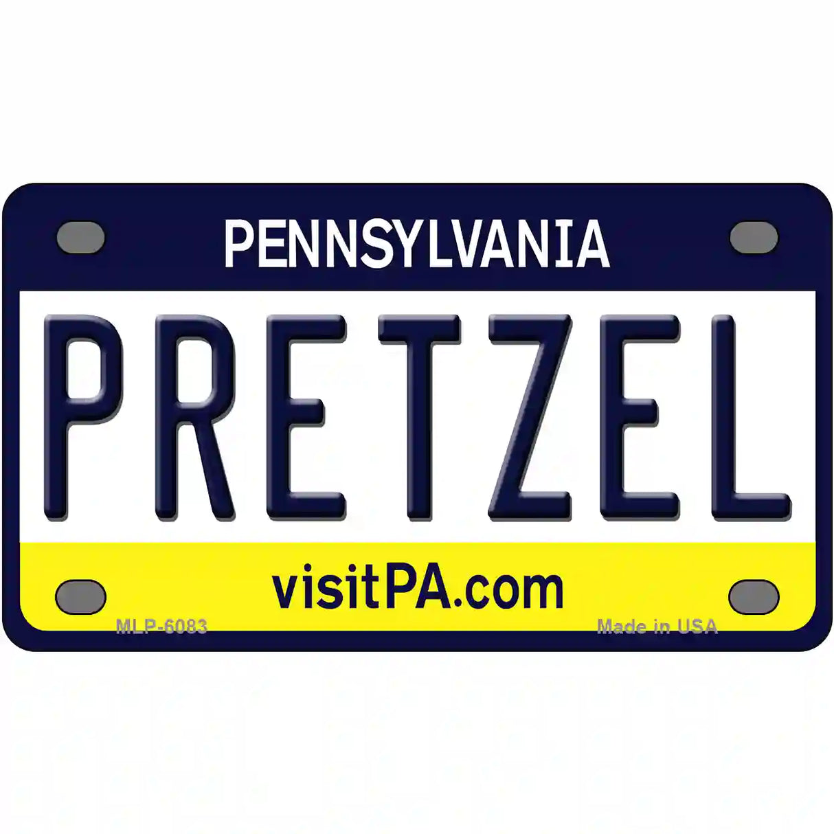 Pretzel Pennsylvania State Novelty Metal License Plate 4" x 2.2" (MLP)