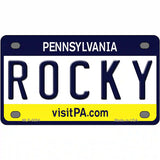 Rocky Pennsylvania State Novelty Metal License Plate 4" x 2.2" (MLP)