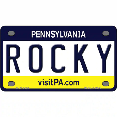 Rocky Pennsylvania State Novelty Metal License Plate 4" x 2.2" (MLP)