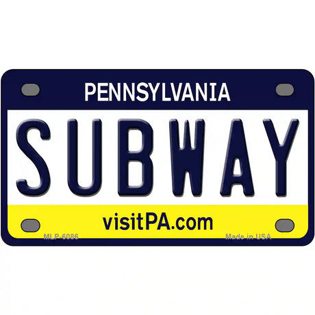 Subway Pennsylvania State Novelty Metal License Plate 4" x 2.2" (MLP)