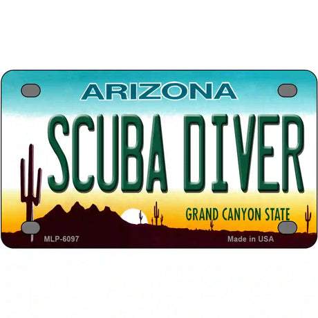 Arizona Scuba Diver Novelty Metal License Plate 4" x 2.2" (MLP)