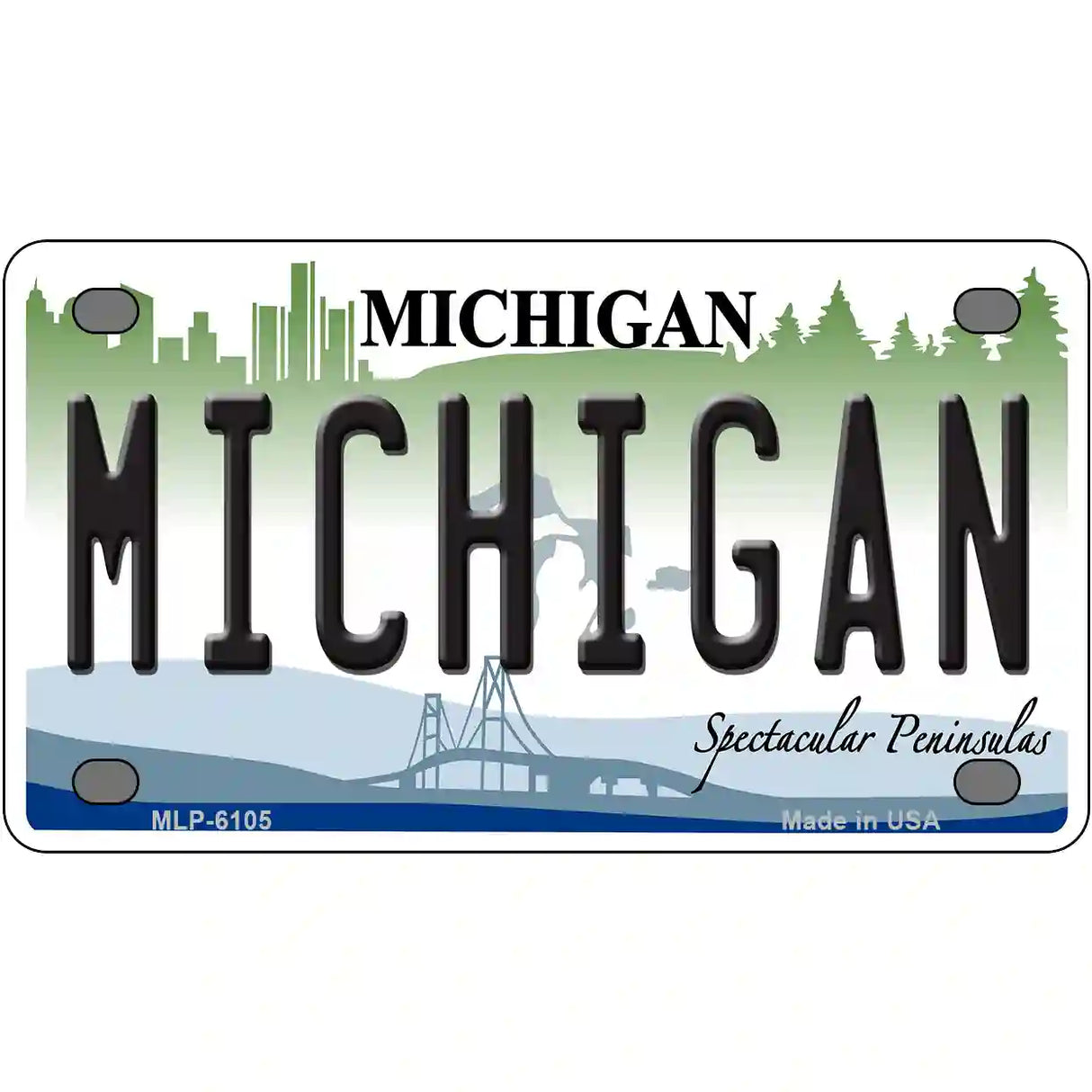 Michigan Novelty Metal License Plate 4" x 2.2" (MLP)