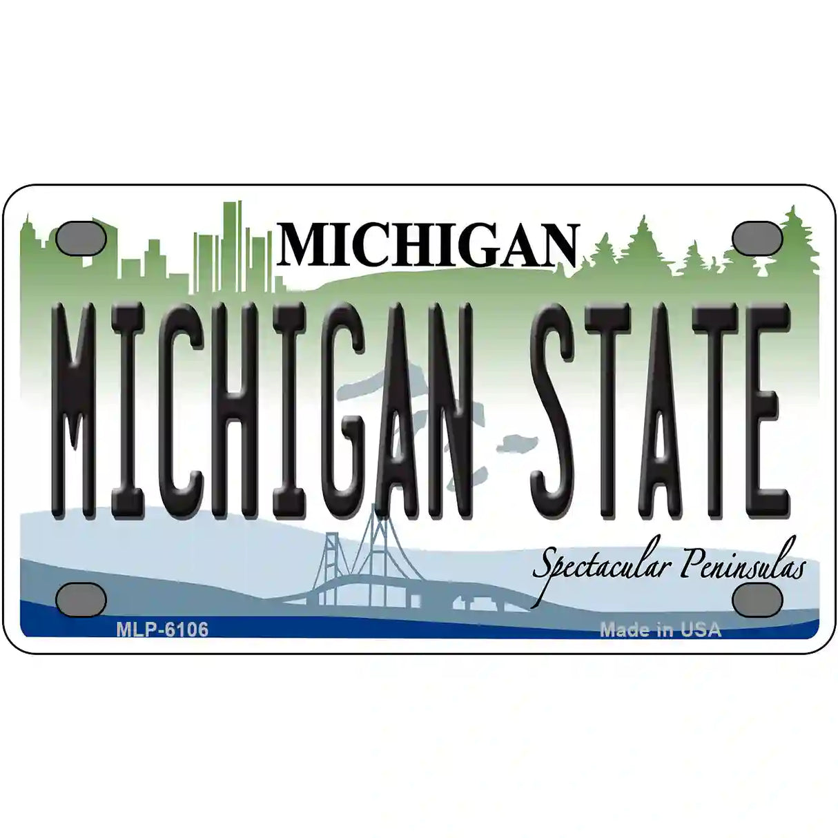 Michigan State Metal Novelty License Plate 4" x 2.2" (MLP)