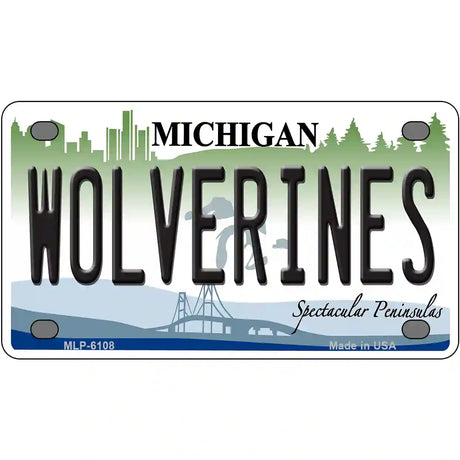 Michigan Wolverines Metal Novelty License Plate 4" x 2.2" (MLP)