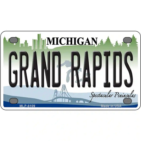 Grand Rapids Michigan Metal Novelty License Plate 4" x 2.2" (MLP)