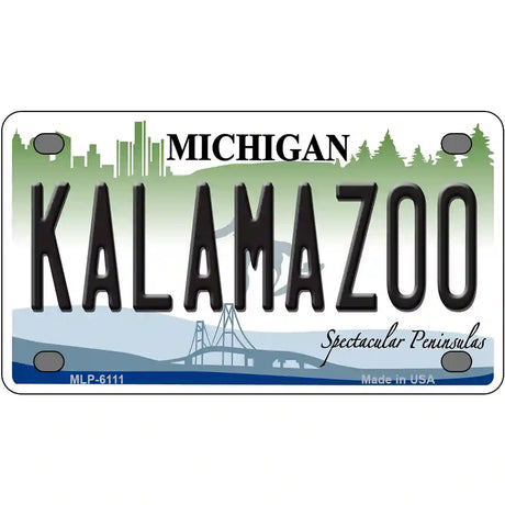 Kalamazoo Metal Novelty License Plate 4" x 2.2" (MLP)