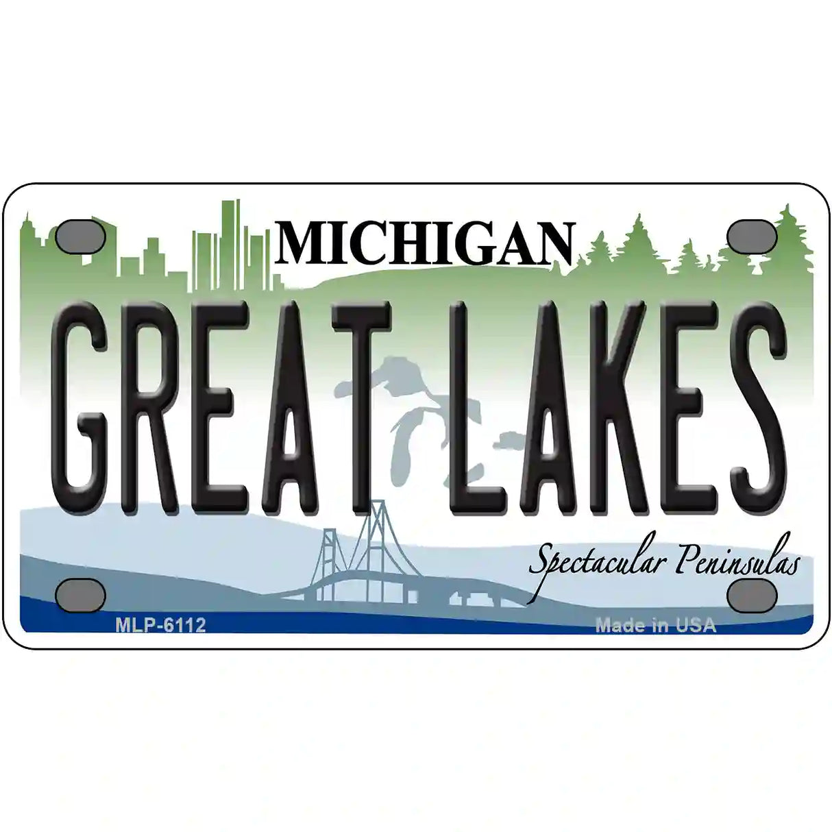 Great Lakes Michigan Metal Novelty License Plate 4" x 2.2" (MLP)