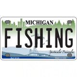 Fishing Michigan Metal Novelty License Plate 4" x 2.2" (MLP)