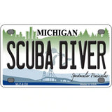 Scuba Diver Michigan Metal Novelty License Plate 4" x 2.2" (MLP)