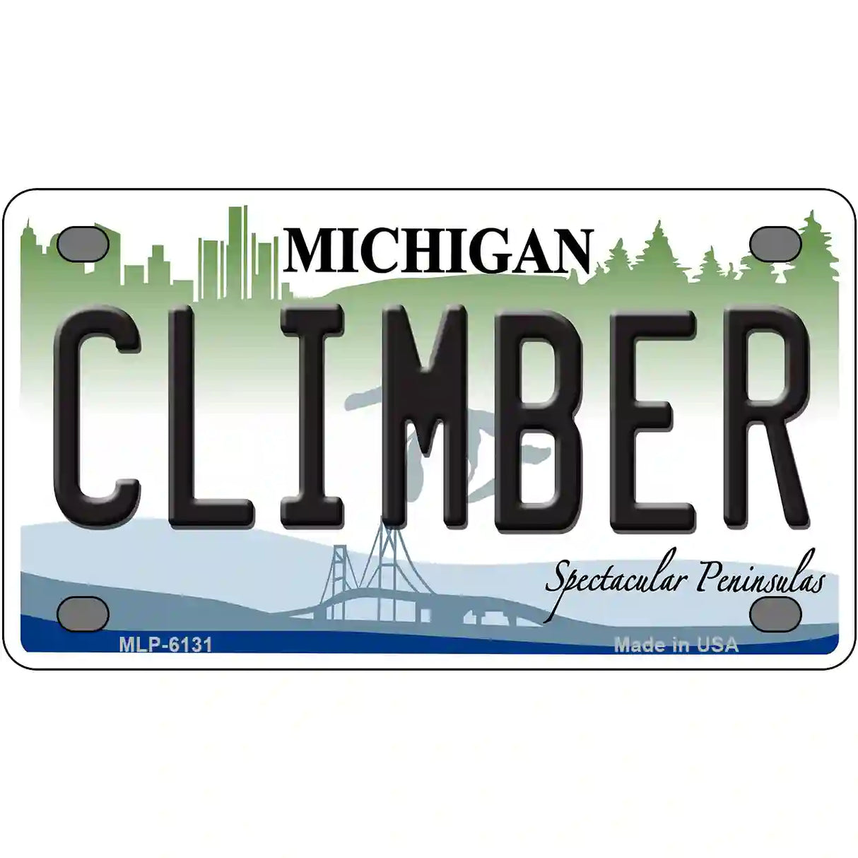 Climber Michigan Metal Novelty License Plate 4" x 2.2" (MLP)