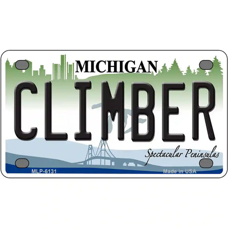 Climber Michigan Metal Novelty License Plate 4" x 2.2" (MLP)