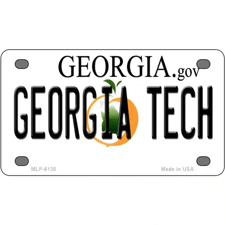 Georgia Tech Novelty Metal License Plate 4" x 2.2" (MLP)