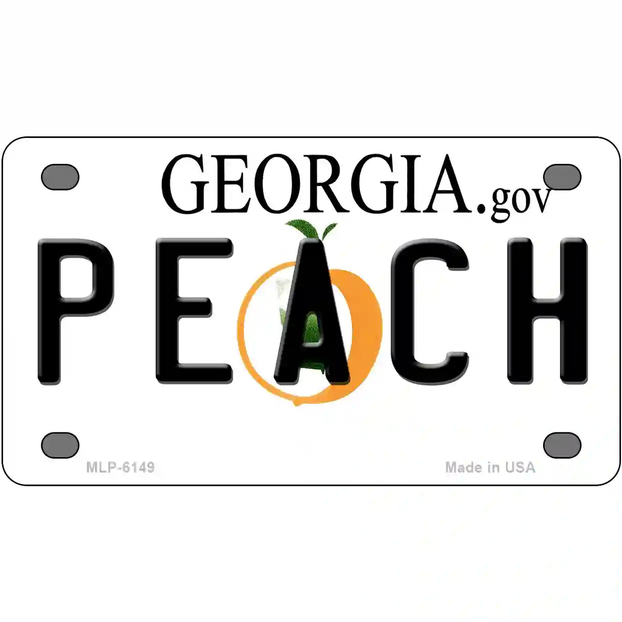 Peach Georgia Novelty Metal License Plate 4" x 2.2" (MLP)