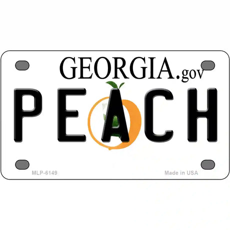 Peach Georgia Novelty Metal License Plate 4" x 2.2" (MLP)