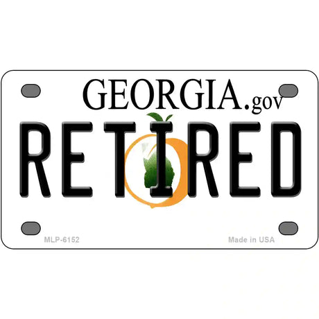 Retired Georgia Novelty Metal License Plate 4" x 2.2" (MLP)