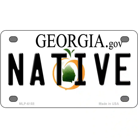 Native Georgia Novelty Metal License Plate 4" x 2.2" (MLP)