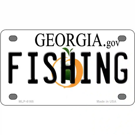 Fishing Georgia Novelty Metal License Plate 4" x 2.2" (MLP)