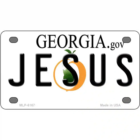 Jesus Georgia Novelty Metal License Plate 4" x 2.2" (MLP)