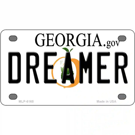 Dreamer Georgia Novelty Metal License Plate 4" x 2.2" (MLP)