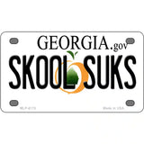 Skool Suks Georgia Novelty Metal License Plate 4" x 2.2" (MLP)