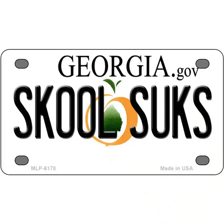 Skool Suks Georgia Novelty Metal License Plate 4" x 2.2" (MLP)