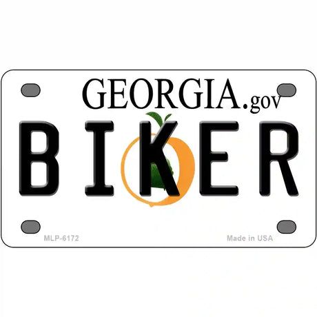 Biker Georgia Novelty Metal License Plate 4" x 2.2" (MLP)