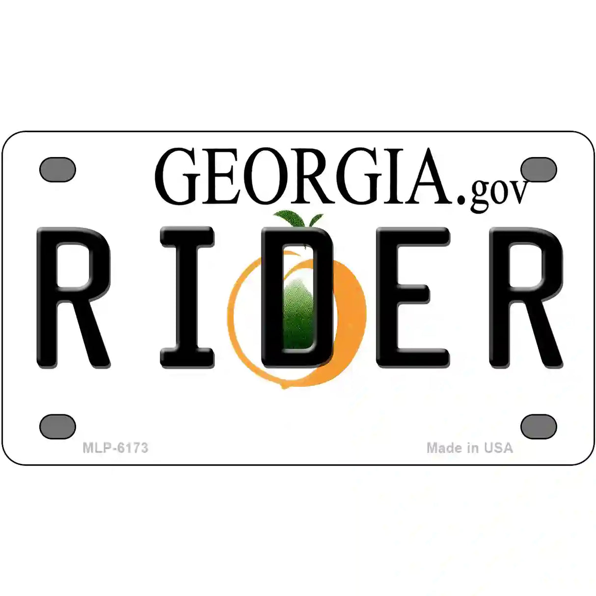 Rider Georgia Novelty Metal License Plate 4" x 2.2" (MLP)