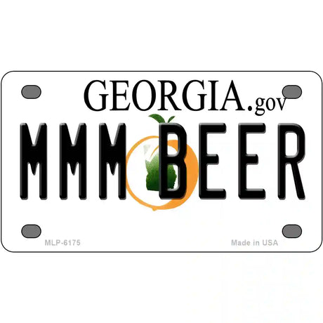 MMM Beer Georgia Novelty Metal License Plate 4" x 2.2" (MLP)