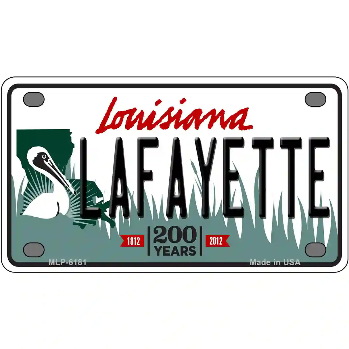 Lafayette Louisiana Novelty Metal License Plate 4" x 2.2" (MLP)