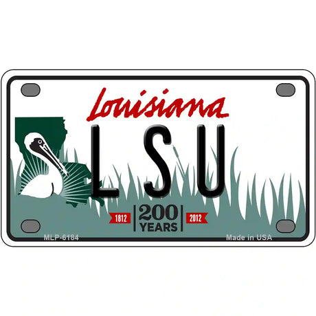 LSU Louisiana Novelty Metal License Plate 4" x 2.2" (MLP)