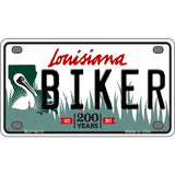 Biker Louisiana Novelty Metal License Plate 4" x 2.2" (MLP)